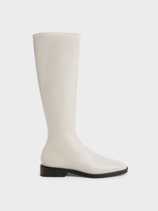 Charles & Keith + Chalk Knee High Flat Boots