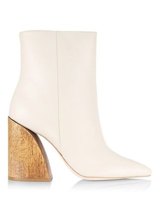 Cult Gaia + Cristie Leather Wooden-Heel Ankle Boots