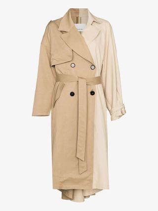 The Frankie Shop + Neutral Two Tone Panelled Trench Coat