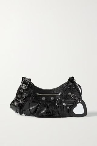 Balenciaga + Le Cagole Small Studded Textured-Leather Shoulder Bag