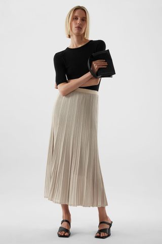 COS + Regular-Fit Pleated A-Line Skirt