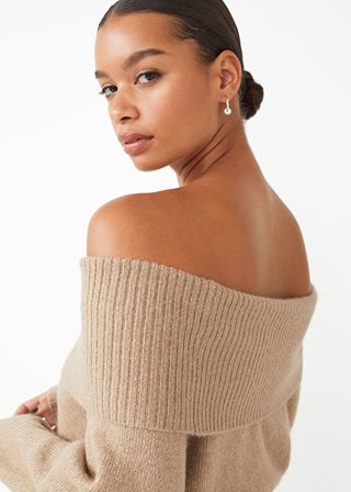 & Other Stories + Chunky Off Shoulder Wool Sweater