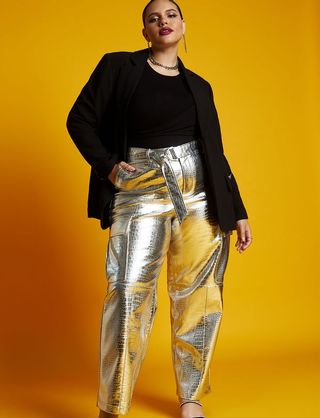 Eloquii + Faux Leather Cargo Pant