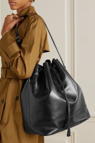 Khaite + Cecilia Leather Bucket Bag