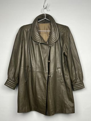 Chillie London + Khaki Leather Coat
