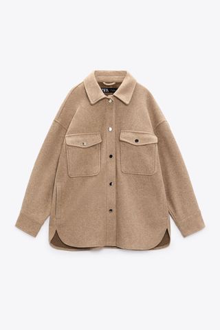 Zara + Buttoned Soft Overshirt