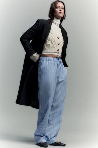 Zara + Striped Cotton Pants