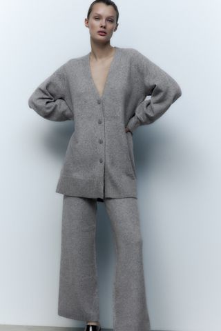 Zara + Long Knit Jacket