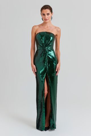 Nadine Merabi + Suzanne Emerald Green Dress