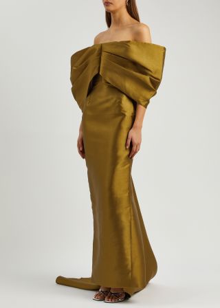 Solace London + Delphina Satin-Twill Gown