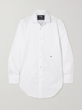 Hommegirls + Embroidered Cotton-Poplin Shirt