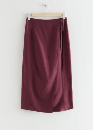 & Other Stories + Relaxed Midi Wrap Skirt