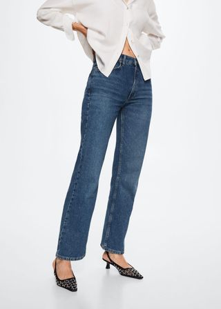 Mango + Mid-Rise Straight Jeans