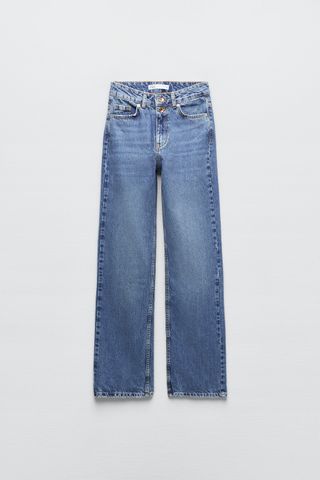 Zara + Z1975 High-rise straight-fit long-length jeans