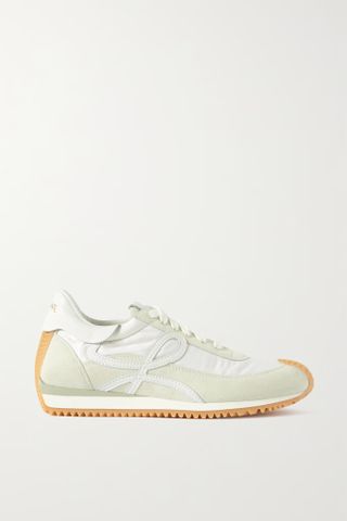 Loewe + Flow Logo-Appliquéd Shell, Leather and Suede Sneakers