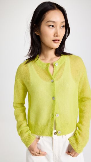 Vince + Brushed Button Mohair Cardigan