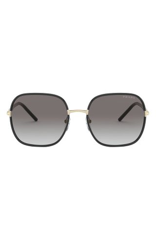 Prada + 58mm Gradient Square Sunglasses
