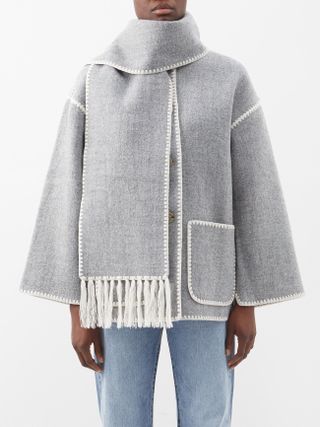 Toteme + Scarf-Neck Wool-Blend Jacket