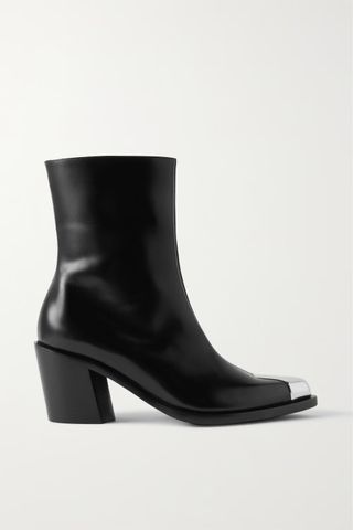 Alexander Mcqueen + Embellished Leather Ankle Boots