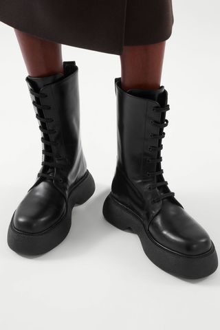 COS + Chunky Lace-Up Leather Boots