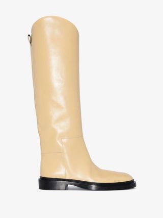 Jil Sander + Neutral Knee-High Leather Boots