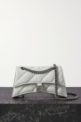 Balenciaga + Crush Small Quilted Crinkled-Leather Shoulder Bag