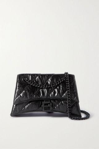 Balenciaga + Crush Small Quilted Crinkled-Leather Shoulder Bag