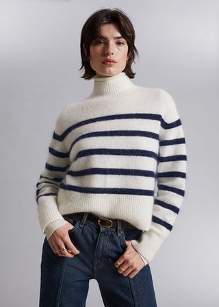 & Other Stories + Cropped Mock Neck Knit Sweater