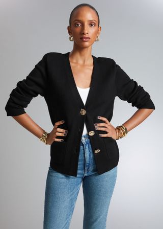 & Other Stories + Gold Button Knit Jacket