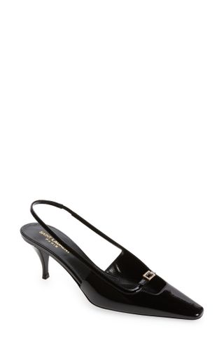 Saint Laurent + Blade Square Toe Slingback Sandal