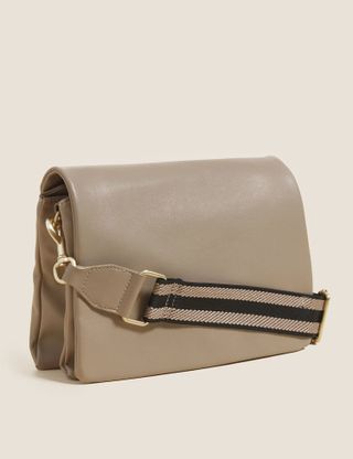 M&S Collection + Faux Leather Messenger Cross Body Bag