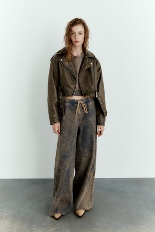 Zara + Faux Leather Jacket