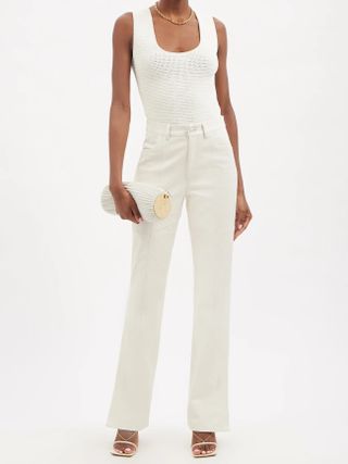 Wandler + Aster Leather Flared-Leg Trousers