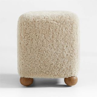Crate and Barrel by Athena Calderone + L'Enchere Square Wool Ottoman by Athena Calderone