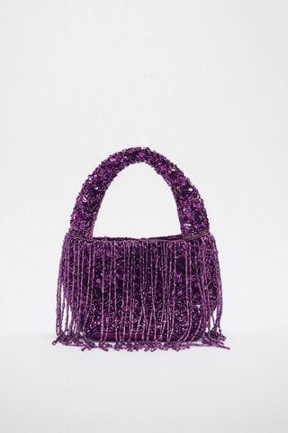 Zara + Fringed Beaded Bag