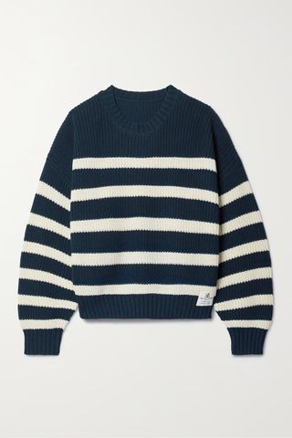 Denimist + Oversized Striped Ribbed Cotton Sweater
