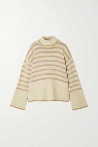 Toteme + + Net Sustain Striped Wool-Blend Turtleneck Sweater