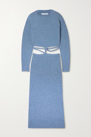 Christopher Esber + Tie-Detailed Cutout Wool & Cashmere-Blend Midi Dress