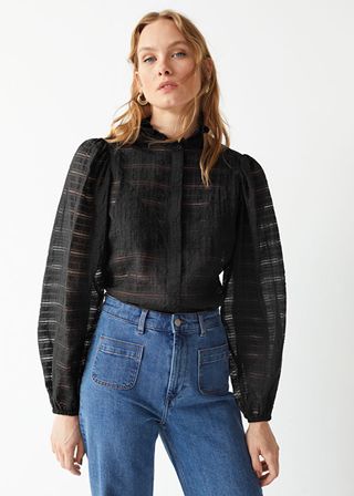 & Other Stories + Textured Frill Collar Blouse