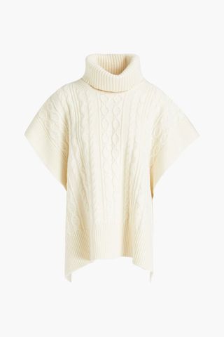 See by Chloé + Cable-Knit Wool-Blend Poncho