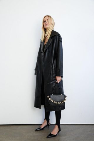 Warehouse + Faux Leather Trench