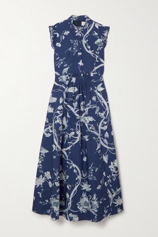 Erdem + Ruffled Floral-Print Cotton-Poplin Midi Dress
