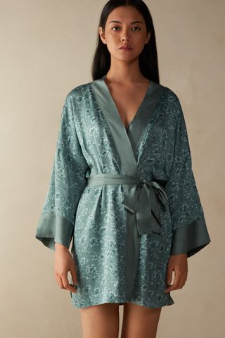 Intimissimi + Prairie Bouquet Satin Viscose Kimono