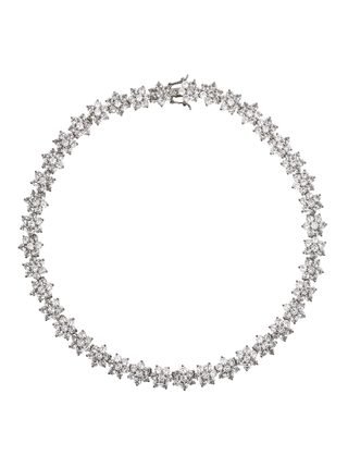 Dorsey + Marguerite, Lab-Grown White Sapphire Collar Necklace