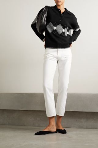 Co + Argyle Cashmere Polo Sweater
