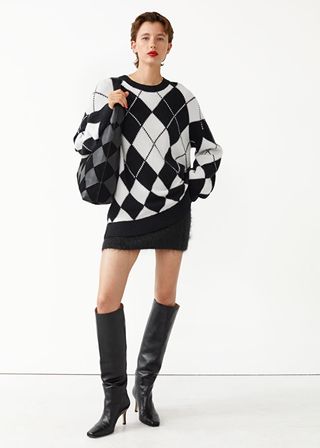 & Other Stories + Argyle Wool Knit Sweater