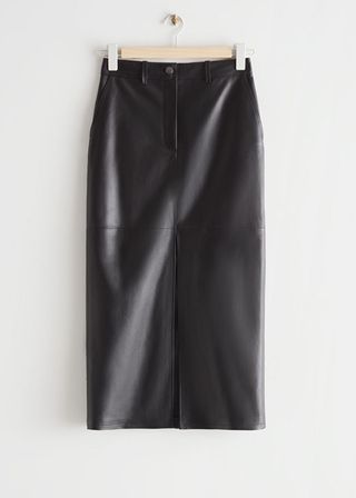 & Other Stories + Leather Pencil Midi Skirt