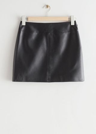 & Other Stories + Leather Mini Skirt