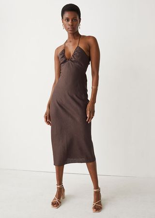 & Other Stories + Strappy Linen Midi Dress