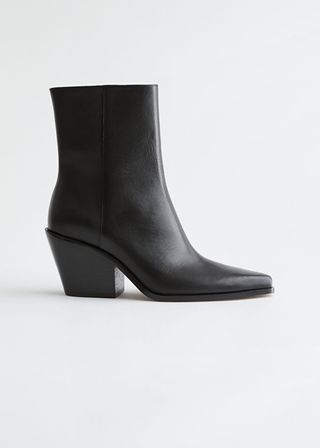 & Other Stories + Pointed Leather Heeled Boots